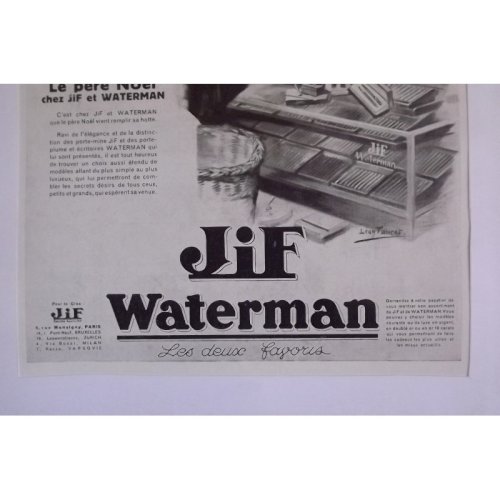Affiche Pub Waterman 1930 Leon Fauret