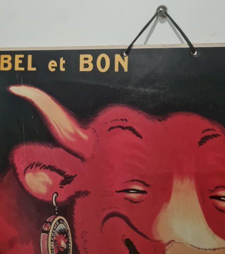 Affiche publicitaire cartonnée "La Vache qui Rit", Benjamin Rabier - Éditions Clouet 1995