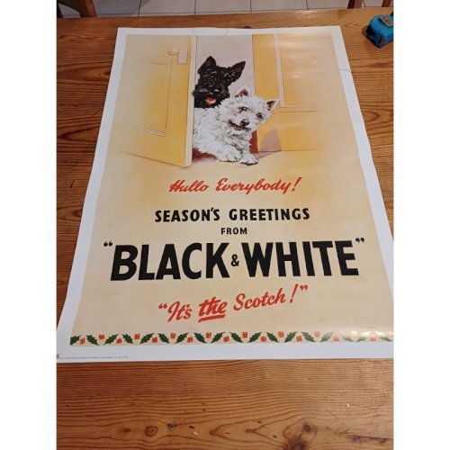 Affiche Publicitaire du Whisky Black and White