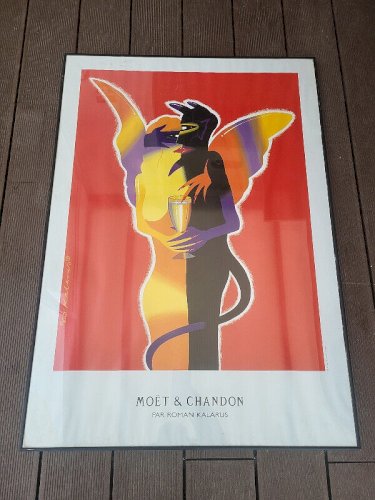 AFFICHE PUBLICITAIRE ENCADREE MOËT & CHANDON PAR ROMAN KALARUS