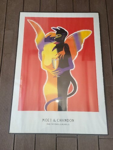 AFFICHE PUBLICITAIRE ENCADREE MOËT & CHANDON PAR ROMAN KALARUS