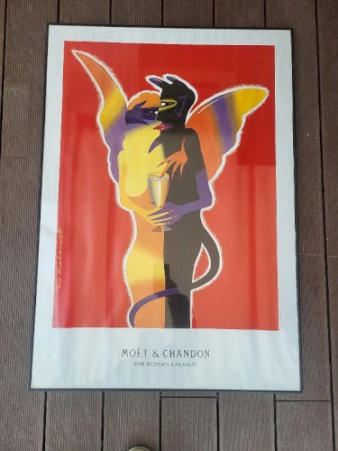 AFFICHE PUBLICITAIRE ENCADREE MOËT & CHANDON PAR ROMAN KALARUS