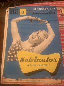 affiche publicitaire réfrigérateur helvinator 1950's