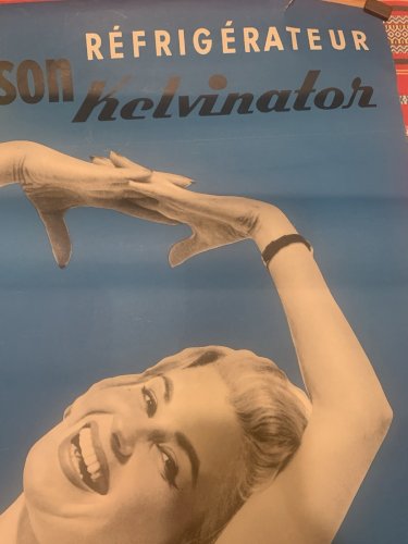 affiche publicitaire réfrigérateur helvinator 1950's