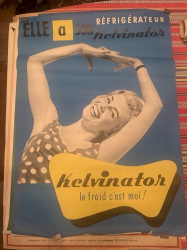 affiche publicitaire réfrigérateur helvinator 1950's