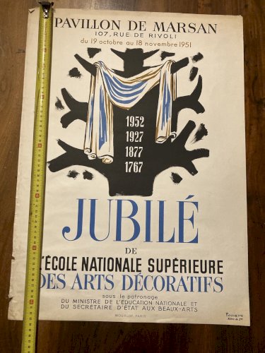 Affiche Sérigraphie Arts Decoratifs original 1951 Jubilé Marsan