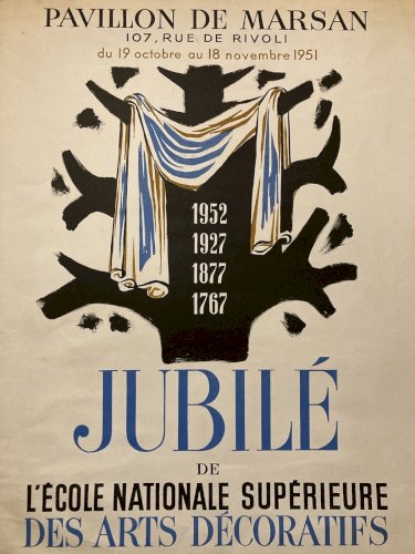 Affiche Sérigraphie Arts Decoratifs original 1951 Jubilé Marsan