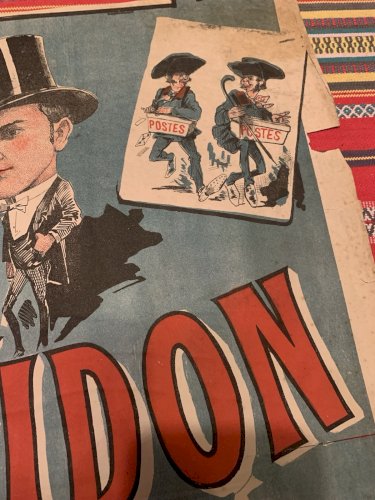 Affiche XIXe spectacle de rue les frères Gidon lith Vve Barbat