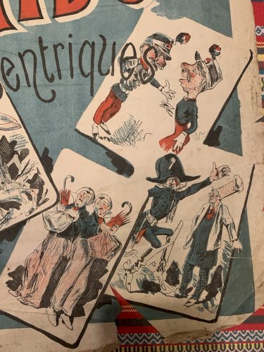 Affiche XIXe spectacle de rue les frères Gidon lith Vve Barbat