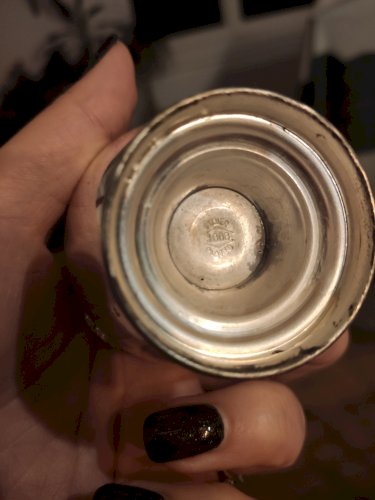 Aiguière Miniature Vintage en Métal Argenté - Style Rococo - Italie 