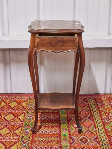 Alfred, le guéridon en bois et marbre N°146