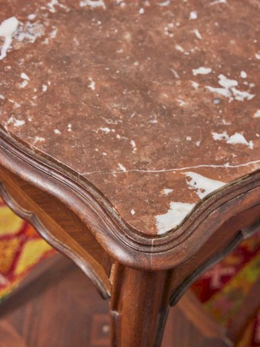 Alfred, le guéridon en bois et marbre N°146