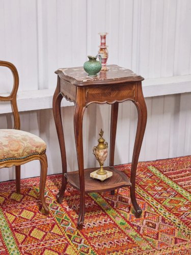 Alfred, le guéridon en bois et marbre N°146