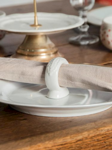 Alix, le lot de 4 ronds de serviettes en faïence N°514