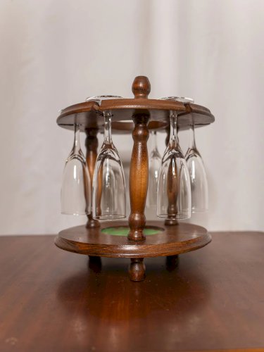 Alix, le présentoir à verres et bouteille en bois N°552