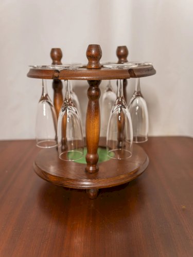 Alix, le présentoir à verres et bouteille en bois N°552