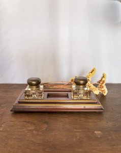 Alix, l'encrier double en bois N°548