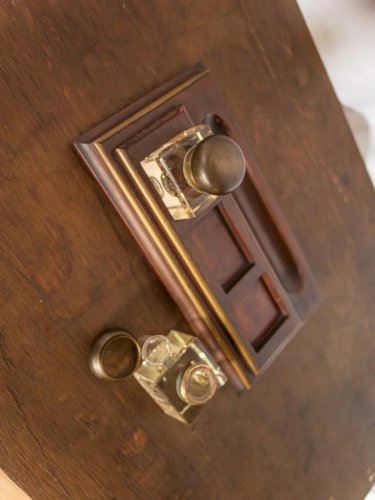 Alix, l'encrier double en bois N°548