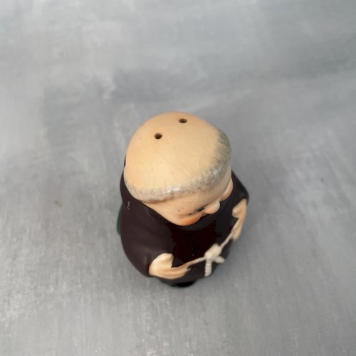 ALLEMAGNE GEOBEL WG Figurine porcelaine allemande poivrière moine