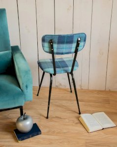 Alma, la chaise en tissu bleu N°1121