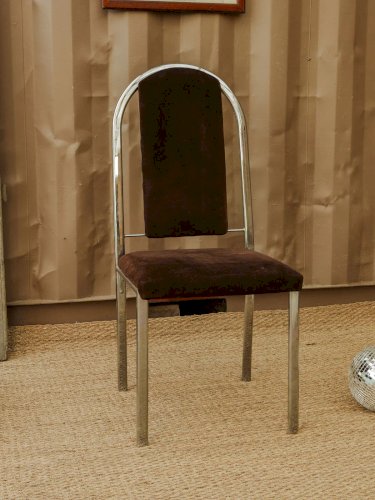 Alma, la paire de chaises chromées en velours N°1035