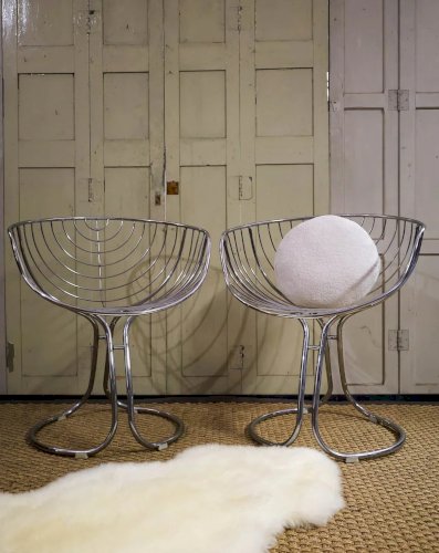 Alma, la paire de chaises chromées N°1129