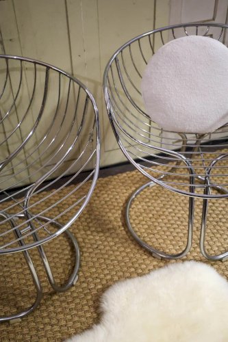 Alma, la paire de chaises chromées N°1129