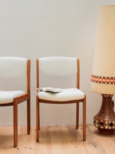 Alma, la paire de chaises en bois et tissu N°1071