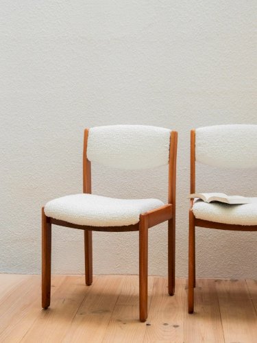 Alma, la paire de chaises en bois et tissu N°1071