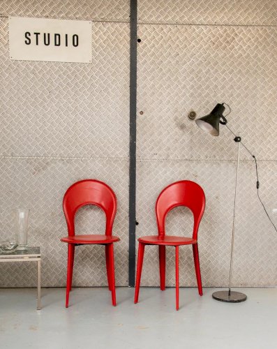 Alma, la paire de chaises en cuir N°310