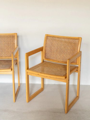 Alma, la paire de fauteuils cannés N°498