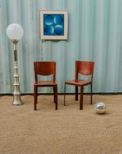 Alma, the set of 2 leather chairs No. 1115