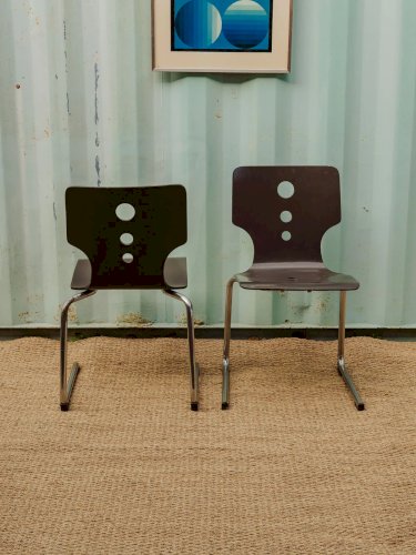 Alma, le lot de 5 chaises en bois et métal N°1118