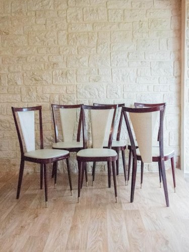 Alma, le lot de 6 chaises Baumann en cuir N°1091