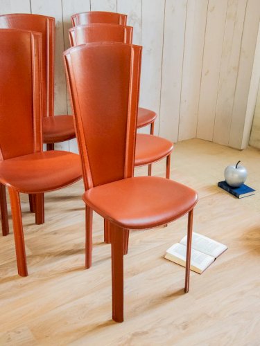 Alma, le lot de 6 chaises en cuir N°1124