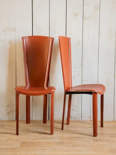 Alma, le lot de 6 chaises en cuir N°1124