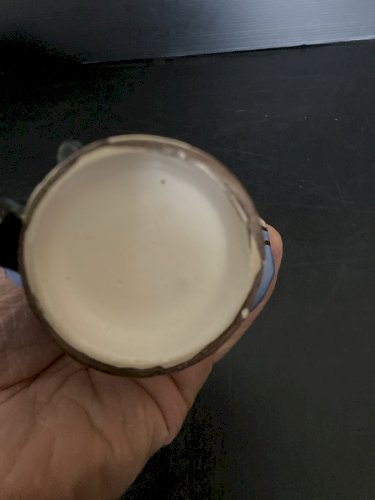 amusant cosaque avec accordeon  en poterie URSS souvenir figurine folklorique