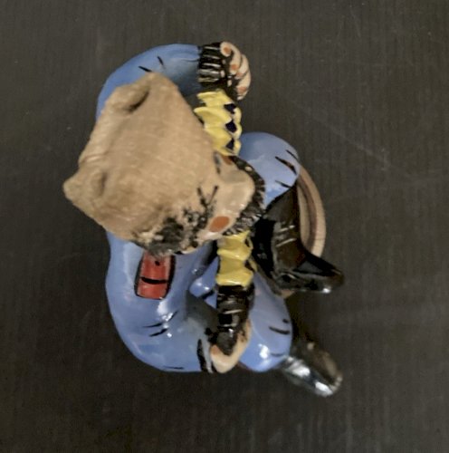 amusant cosaque avec accordeon  en poterie URSS souvenir figurine folklorique