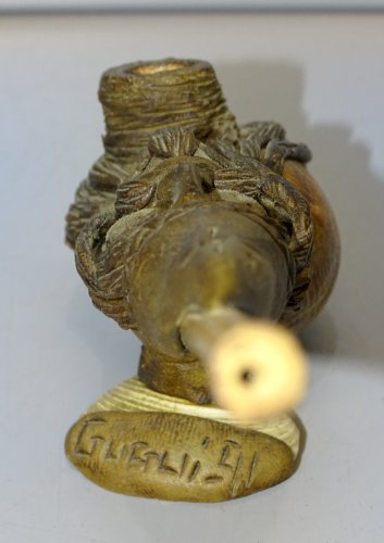 -AMUSANTE PIPE TETE DE MAGICIEN Signée à déchiffrer collection vitrine