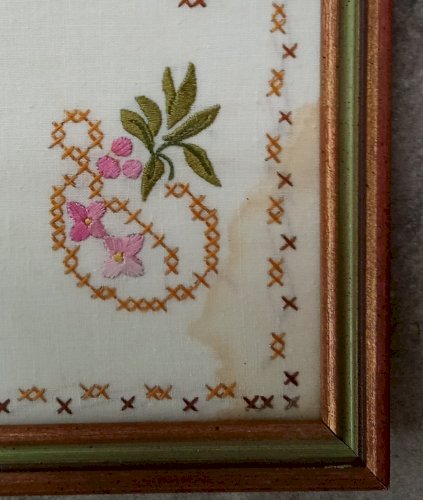 Ancien Abécédaire Alphabet Broderie Décor Floral Fleurs Botanique Old embroidery