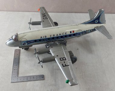 Old tin airplane, Air France F-BGNK, Mont Blanc Toys