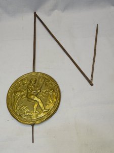- ANCIENT BALANCE PENDULUM COMTOIS SURVEYOR'S CHAIN MAN ON Swing D