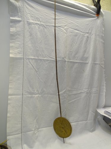 -ANCIEN BALANCIER  PENDULE COMTOISE CHAINE D'ARPENTEUR HOMME SUR Balançoire    D