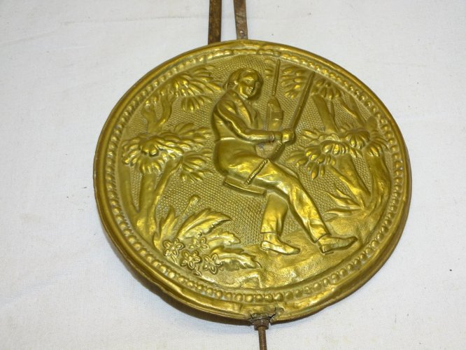-ANCIEN BALANCIER  PENDULE COMTOISE CHAINE D'ARPENTEUR HOMME SUR Balançoire    D