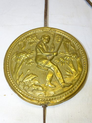 -ANCIEN BALANCIER  PENDULE COMTOISE CHAINE D'ARPENTEUR HOMME SUR Balançoire    D