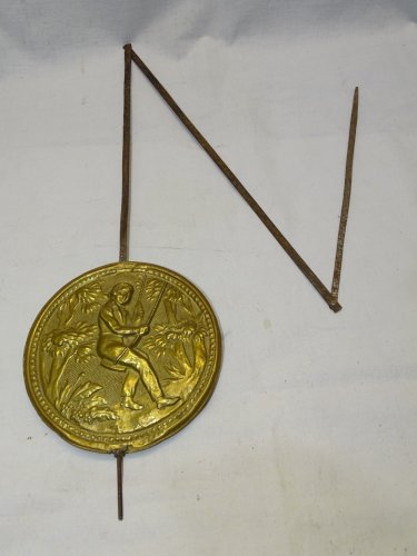 -ANCIEN BALANCIER  PENDULE COMTOISE CHAINE D'ARPENTEUR HOMME SUR Balançoire    D