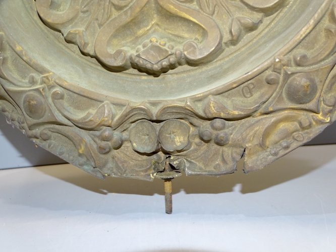 -ANCIEN BALANCIER POUR HORLOGE PENDULE COMTOISE EN LAITON REPOUSSE JUS GRENIER D