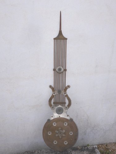 -ANCIEN BALANCIER POUR MOUVEMENT HORLOGE PENDULE COMTOISE ANCIENNE  DECO   D