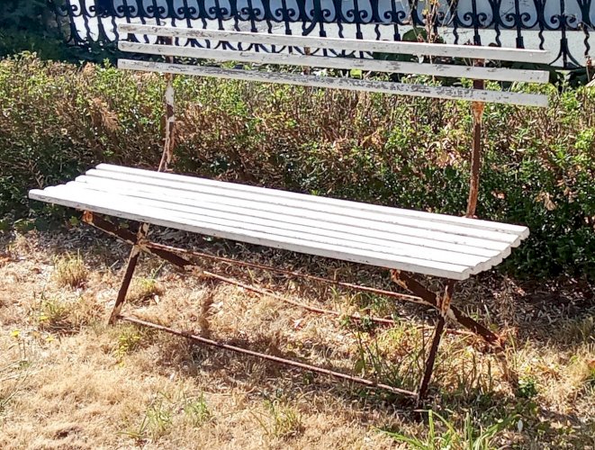 Ancien Banc Jardin Pliant Lattes Bois extérieur Mobilier jardin ancien