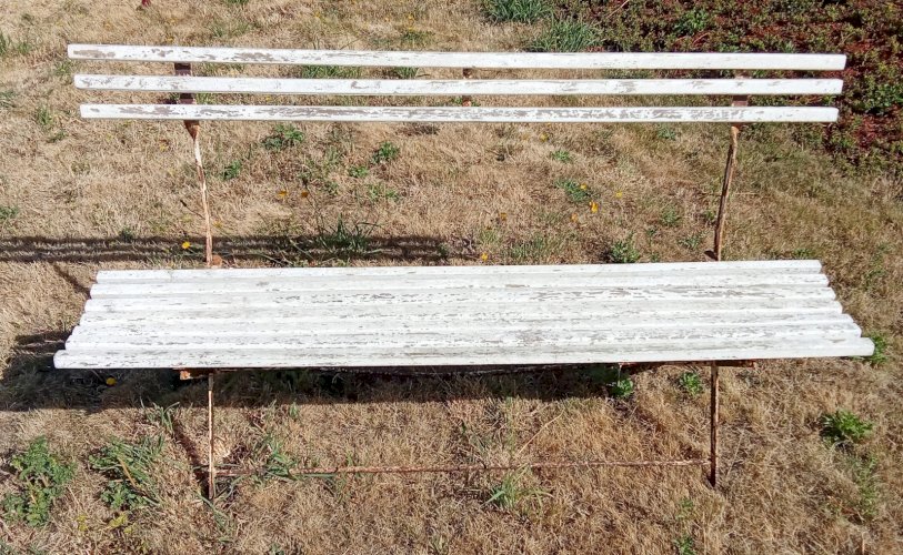 Ancien Banc Jardin Pliant Lattes Bois extérieur Mobilier jardin ancien